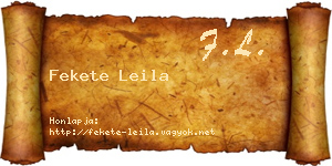 Fekete Leila névjegykártya